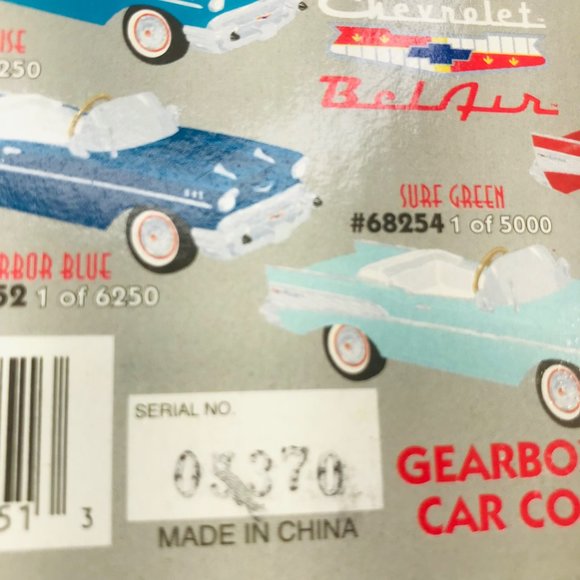 Gearbox 1997 Vintage 1957 Chevy Bel Air Convertible Serial #05370 Pedal Car New - Picture 9 of 11